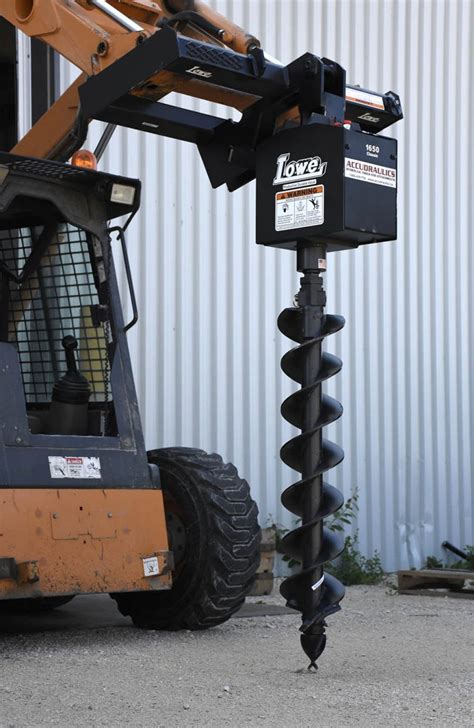 hydraulic auger for skid steer|skid steer post hole attachment.